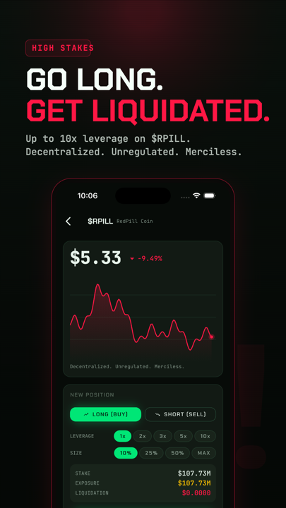 Leveraged RedPill Coin trade about to be liquidated